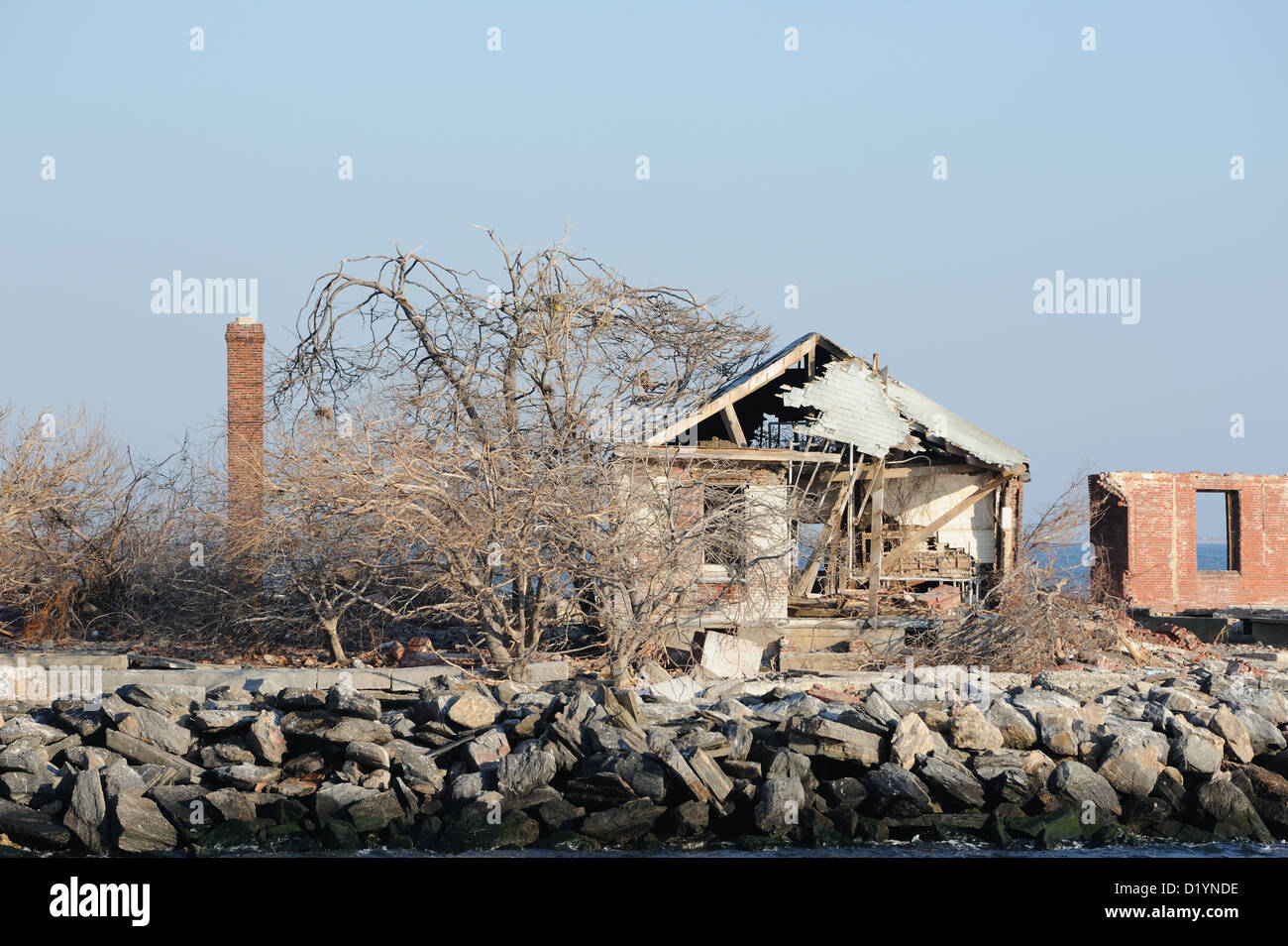 L'île de Swinburne, une île artificielle dans le port de New York's baie inférieure, a été construit dans les années 1870 de mettre en quarantaine les immigrants. Banque D'Images