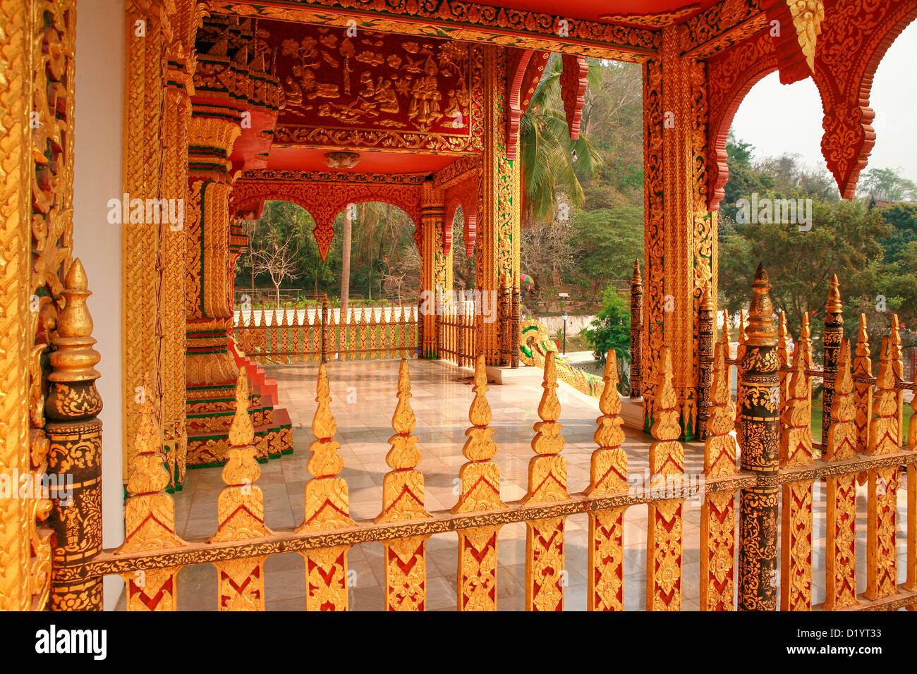 La magnifique Sala Pha Bang au Musée du Palais Royal, Luang Prabang, Laos, du nord au sud-est, en Asie, en Indochine. Banque D'Images
