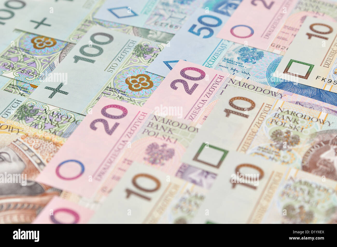 Le papier-monnaie polonaise. Banque D'Images