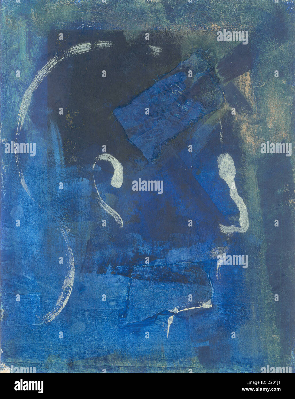 La peinture abstraite d'un homme's profile. Banque D'Images