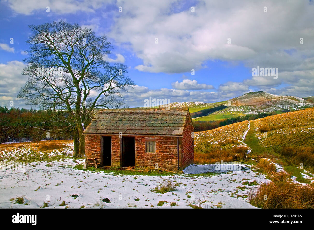 Shutlingsloe & Cheshire Grange Hiver Peak District Banque D'Images