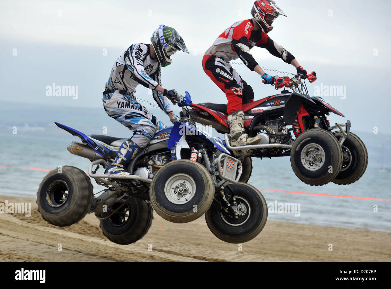 Quad et Extreme off road racing presse et médias journée à Weymouth, Dorset, Angleterre. La plage sera repris pour deux jours en février et utilisé comme un circuit de course qui comprendra de nombreux sauts creusé dans le sable. 9 janvier, 2013 Photo par : SERVICE DE PRESSE DE DORSET Banque D'Images Quad et Extreme off road racing presse et médias journée à Weymouth, Dorset, Angleterre. La plage sera repris pour deux jours en février et utilisé comme un circuit de course qui comprendra de nombreux sauts creusé dans le sable. 9 janvier, 2013 Photo par : SERVICE DE PRESSE DE DORSET Banque D'Images
