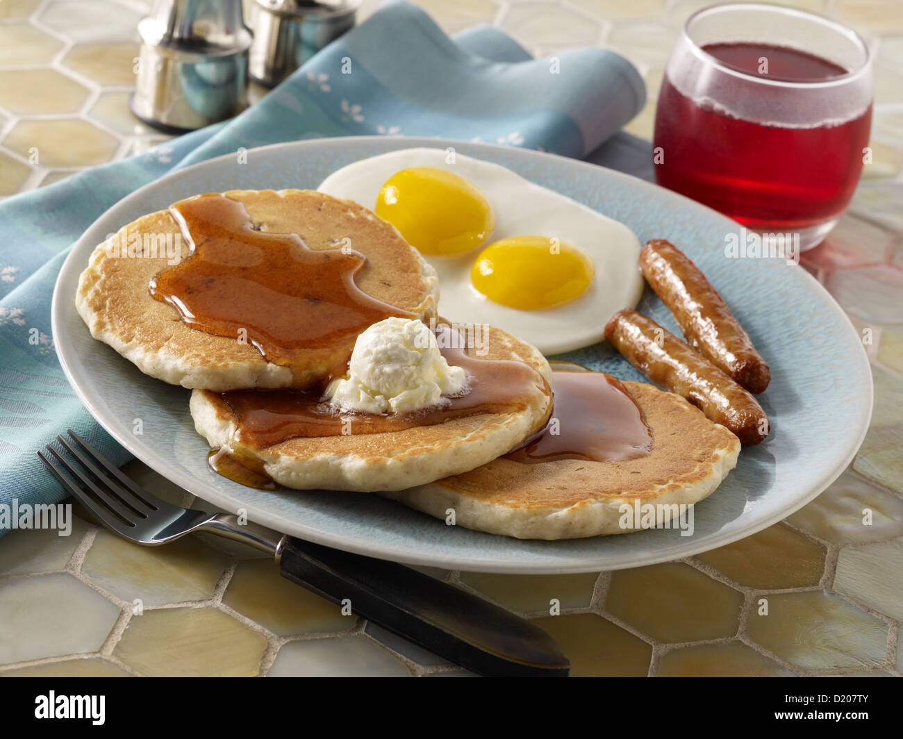 Et l'écrou multi-céréales petit déjeuner aux crêpes Banque D'Images