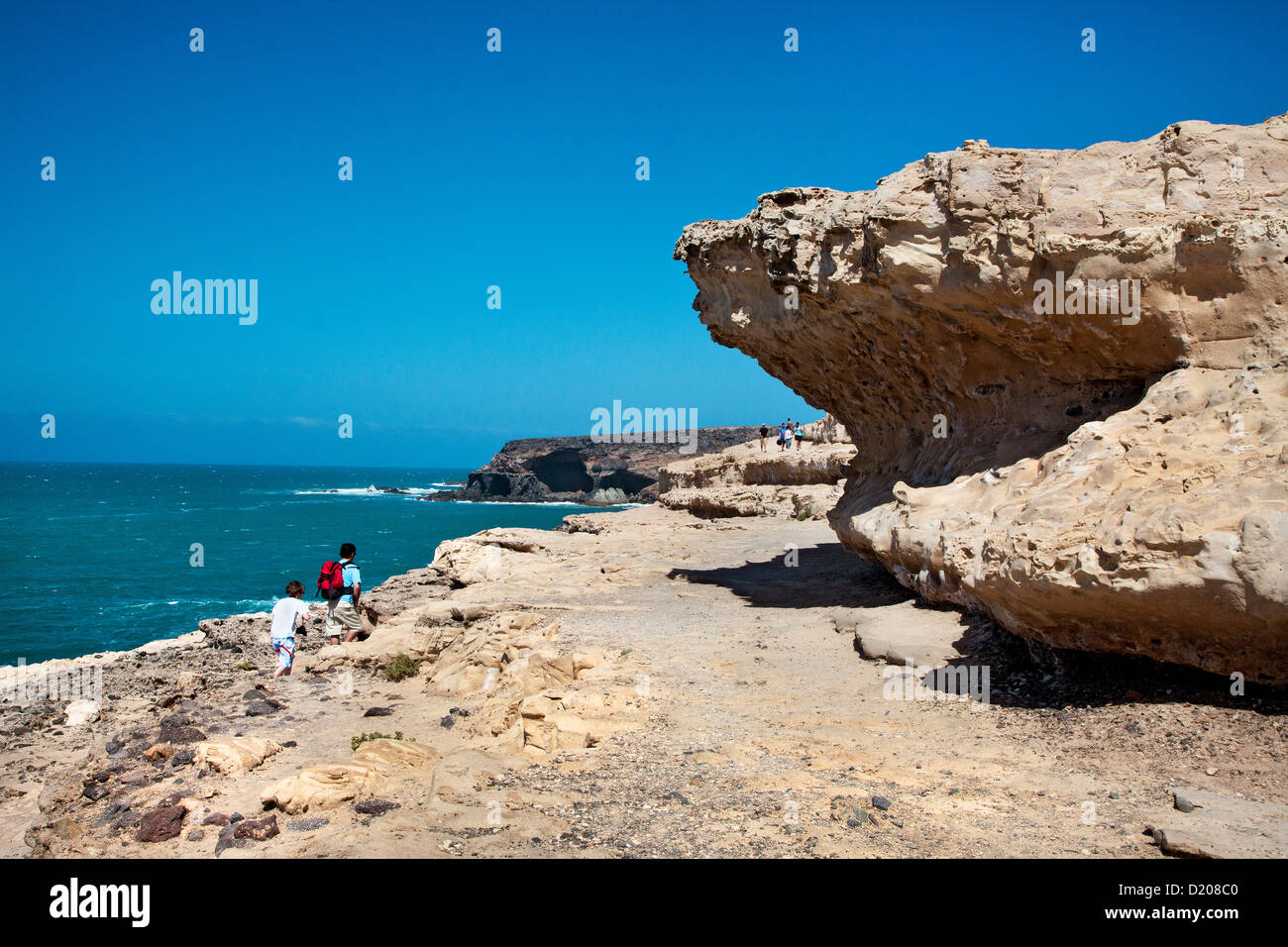 Falaise de craie, Puerto de la Pena, Ajuy, Fuerteventura, Îles Canaries, Espagne Banque D'Images