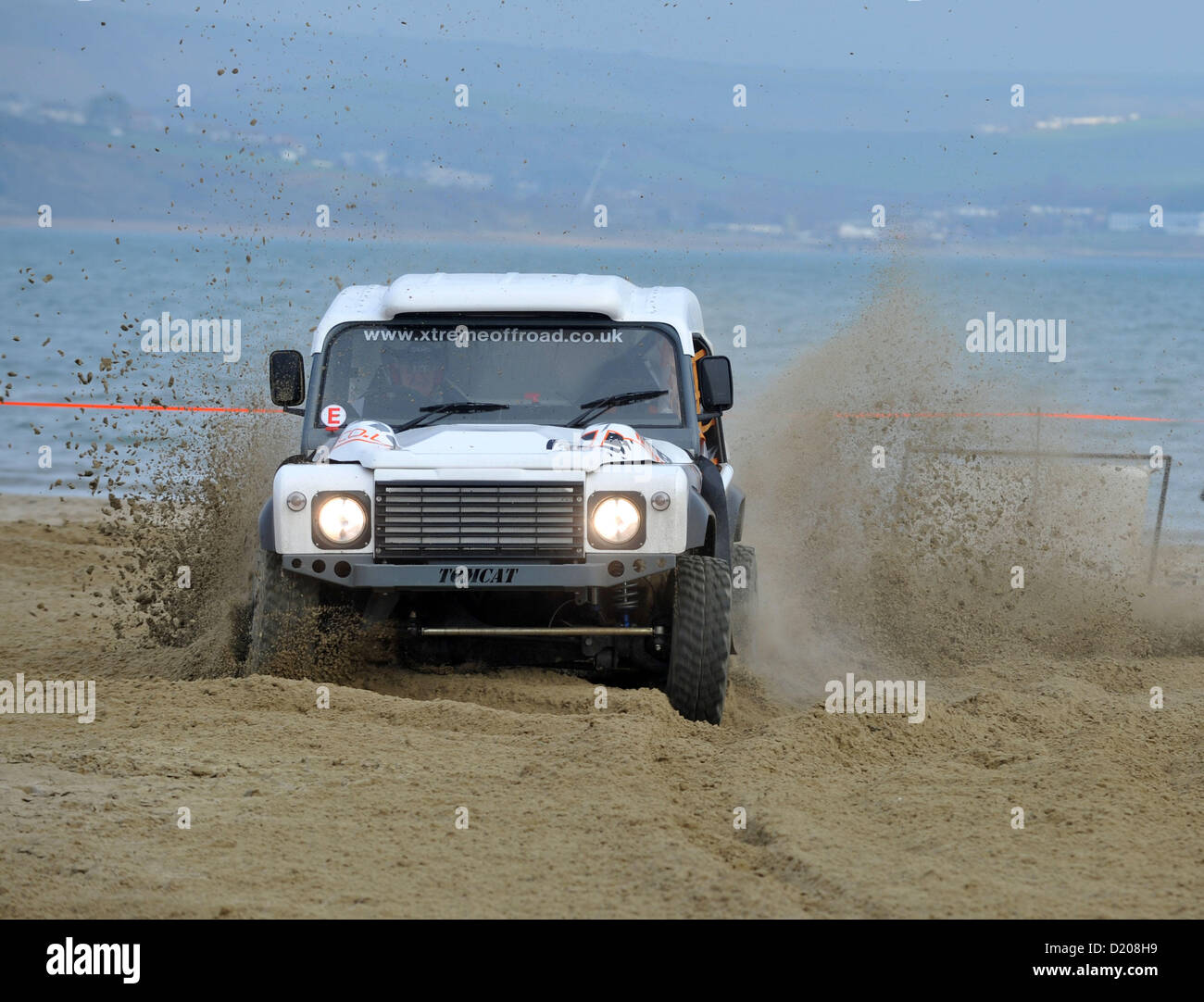 L'extrême off road racing presse et médias journée à Weymouth, Dorset, Angleterre. La plage sera repris pour deux jours en février et utilisé comme un circuit de course qui comprendra de nombreux sauts creusé dans le sable. 9 janvier, 2013 Photo par : SERVICE DE PRESSE DE DORSET Banque D'Images