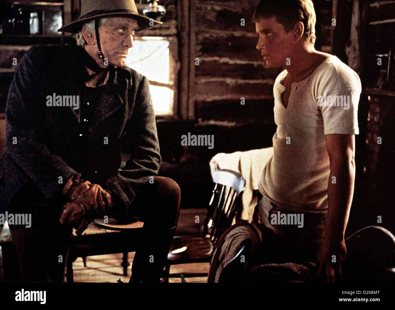 L'homme de la rivière Snowy Snowy River, Kirk Douglas, Tom Burlinson Jim Craig (Tom Burlinson,r) gesteht seinem Chef Harrison (Kirk Banque D'Images