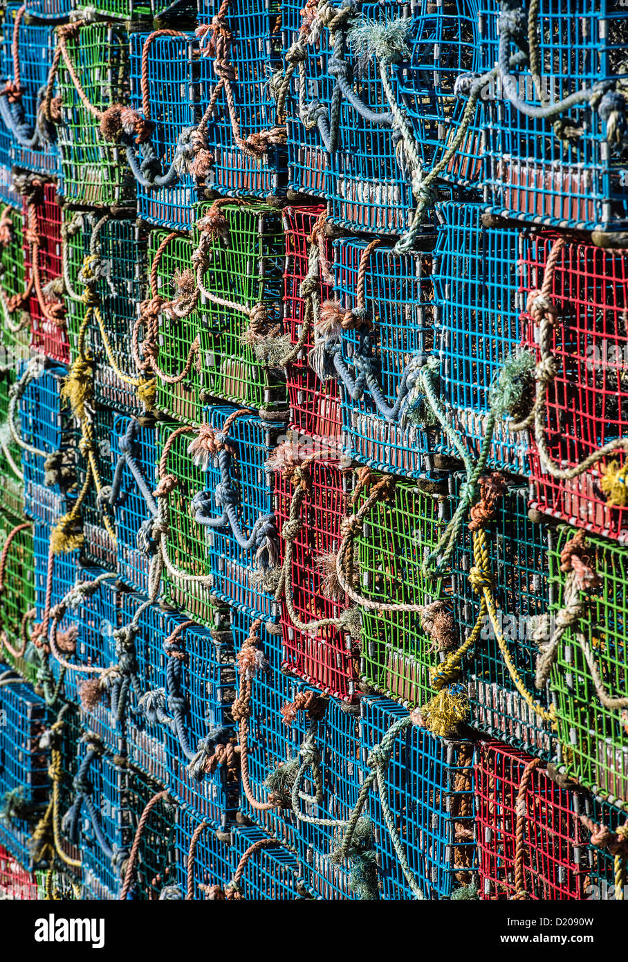 Pile de casiers à homard, Corea, Maine, États-Unis Banque D'Images