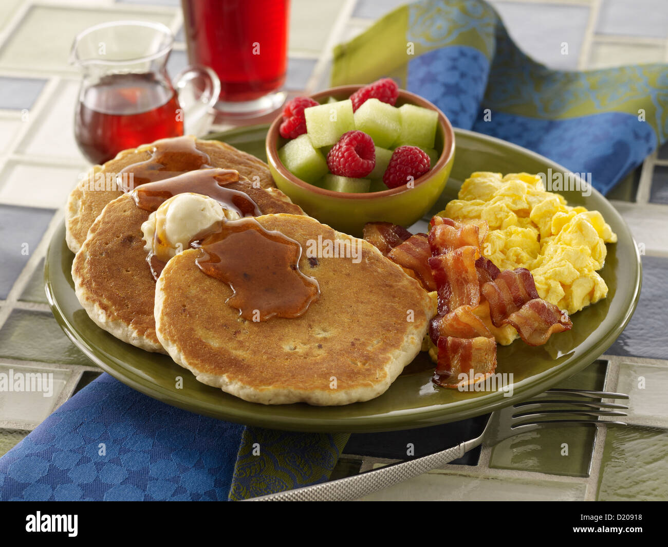 Petit déjeuner aux crêpes multi-céréales Banque D'Images