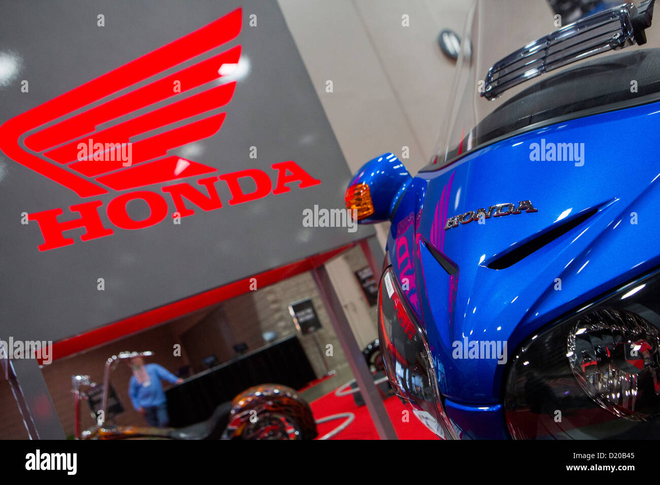 Les motos Honda à l'affiche au Salon de la moto de Washington. Banque D'Images