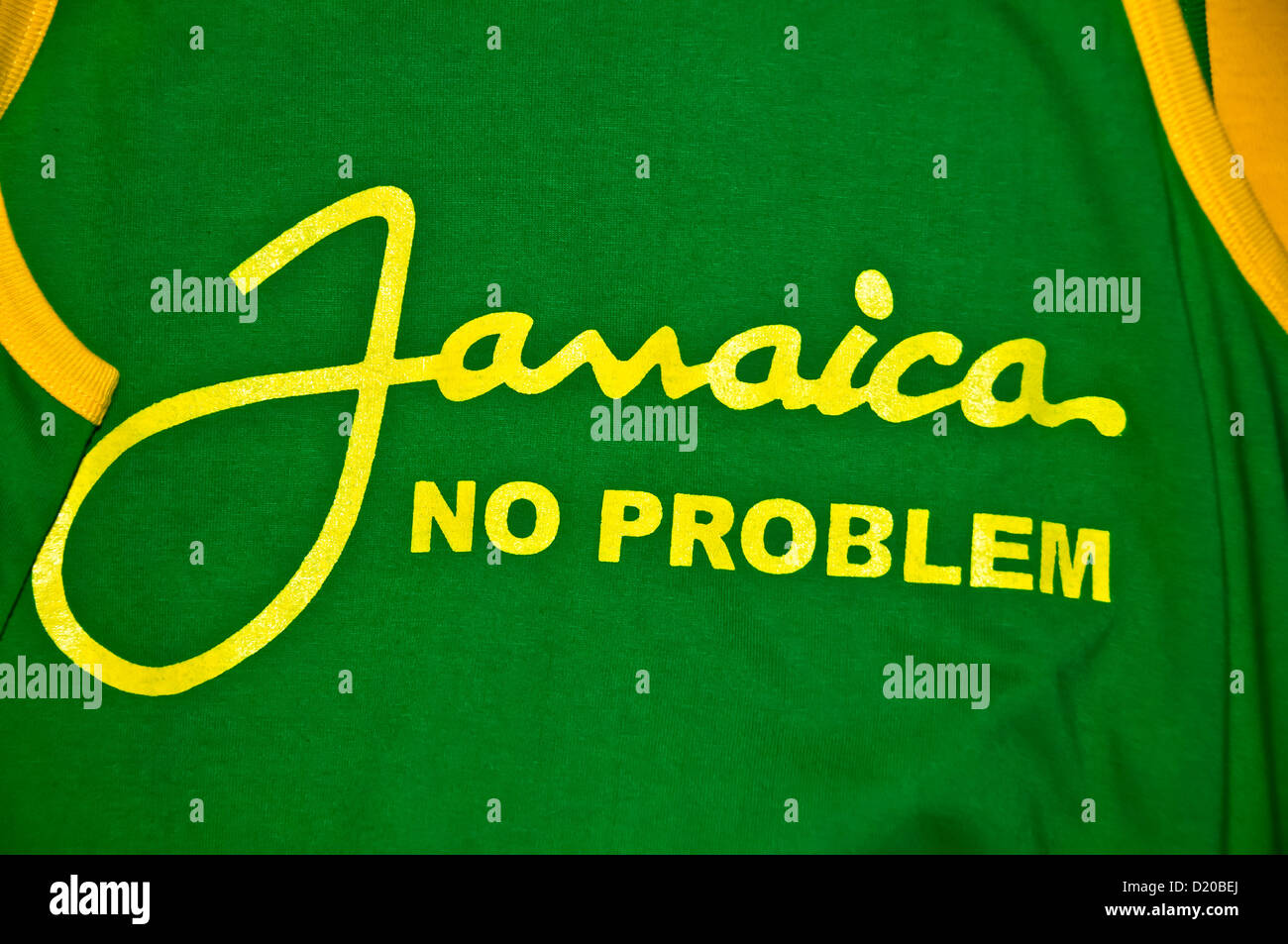 La Jamaïque aucun problème national jamaïcain slogan t-shirt Ocho Rios, Jamaïque Banque D'Images