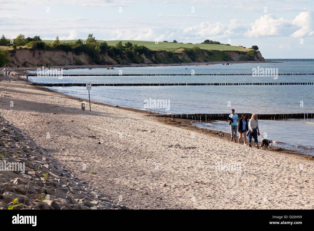 Plage de Boltenhagen, marcher le long de la plage, salon Kluetzer Winkel, côte de la mer Baltique, Boltenhagen, Mecklenburg-Wes Banque D'Images