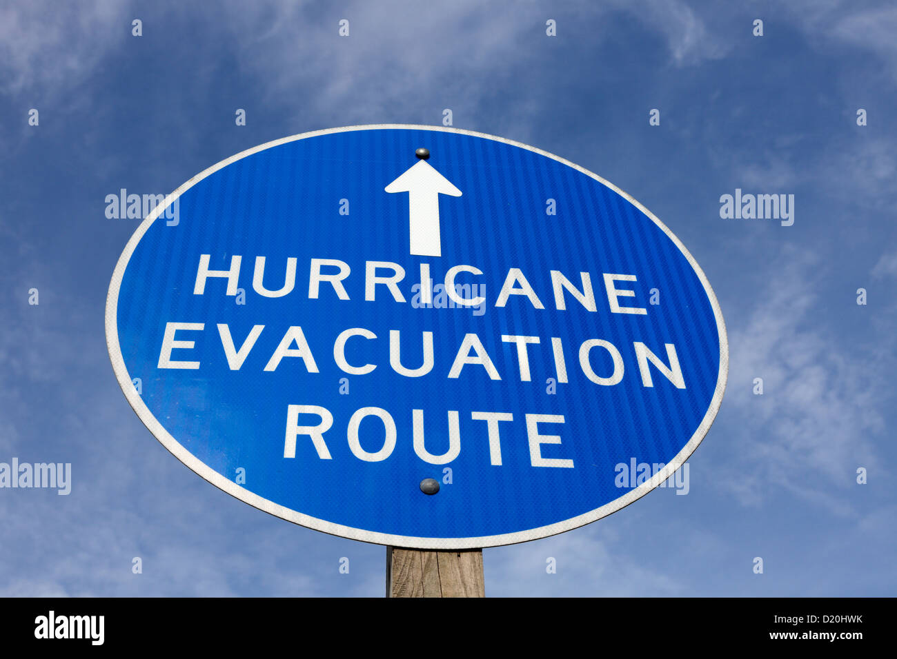 L'ouragan évacuation sign - vu à Dover, Delaware Banque D'Images