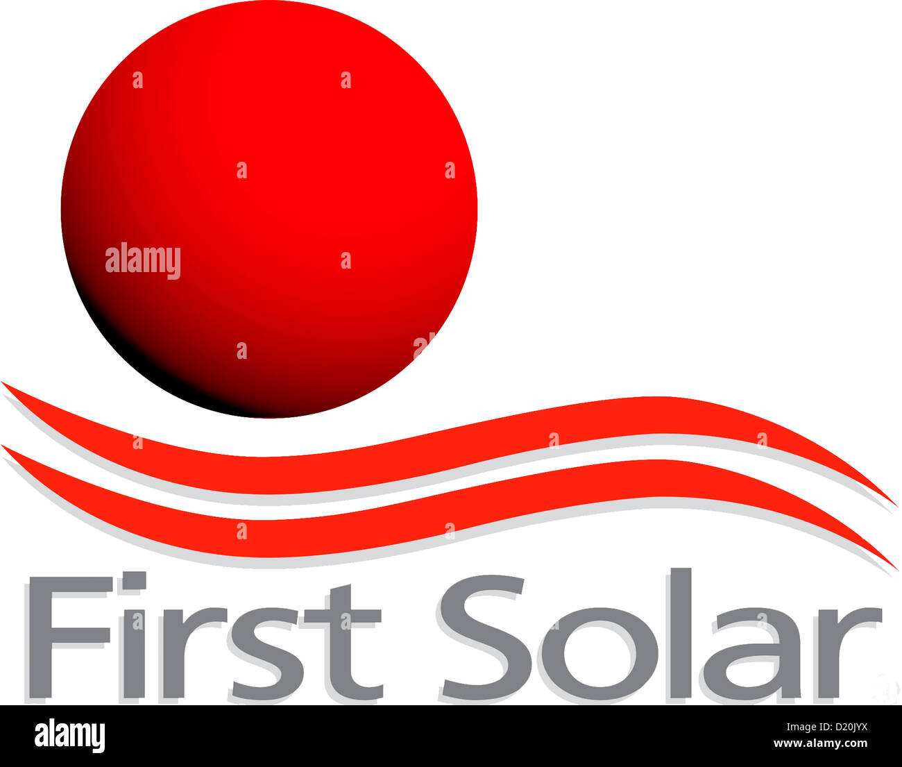 Logo de l'entreprise américaine First Solar Photovoltaik avec siège dans l'Arizona. Banque D'Images