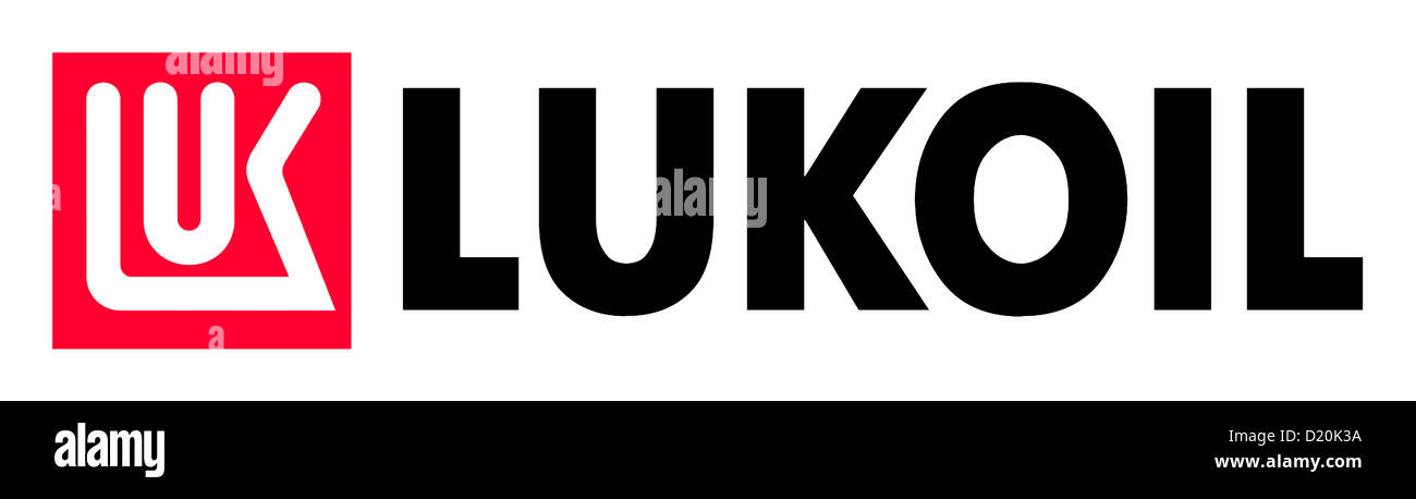 Le logo de la société de l'entreprise pétrolière russe Lukoil avec siège à Moscou. Banque D'Images