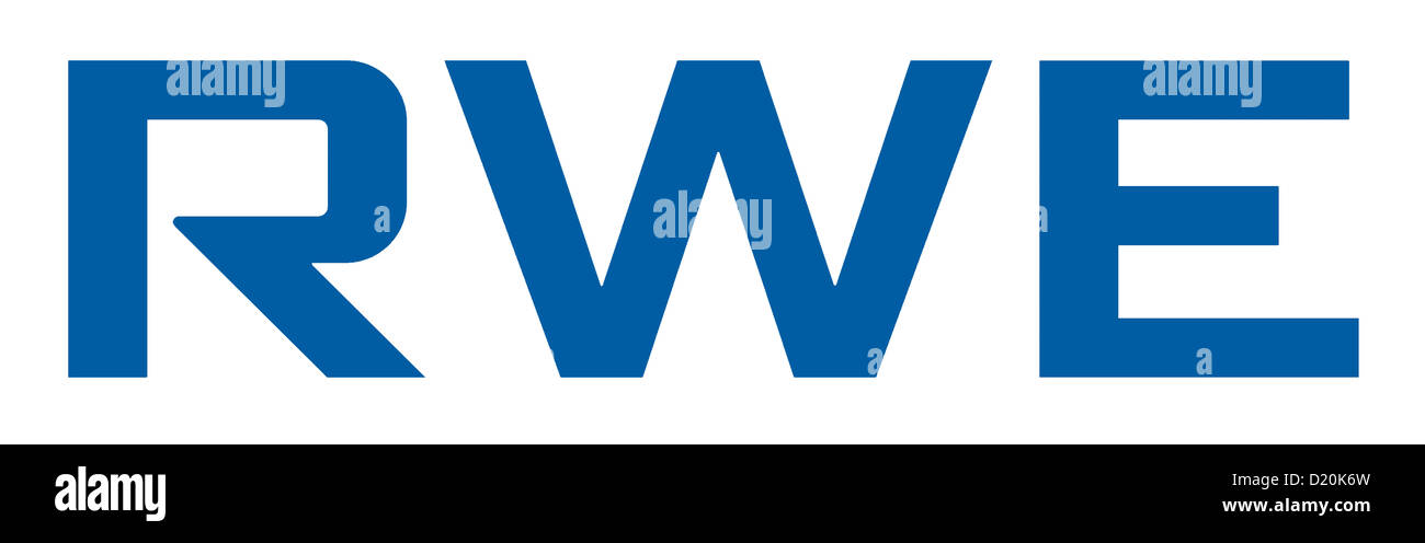 Logo de l'entreprise énergétique allemande RWE avec siège à Essen. Banque D'Images