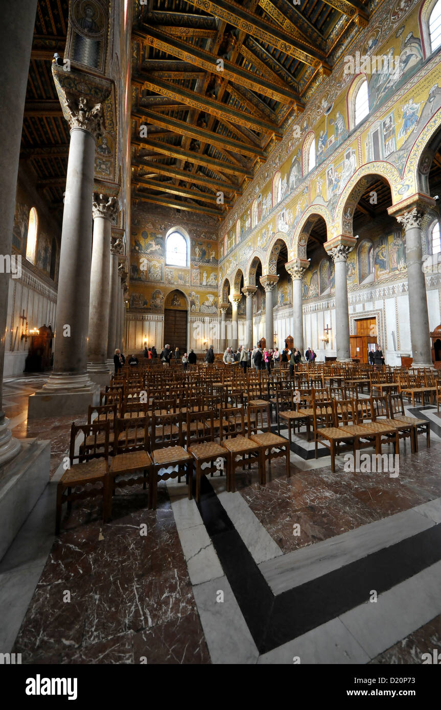 Dans la cathédrale de Monreale, Monreale, près de Palerme, Sicile, Italie Banque D'Images