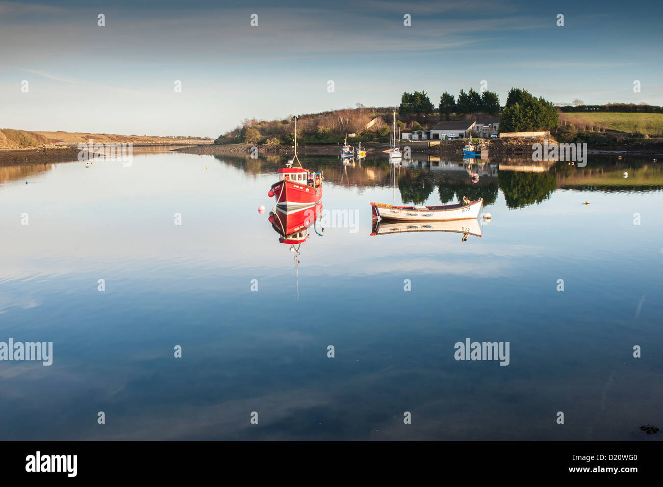 Vue tranquille sur la baie de Whiterock Banque D'Images