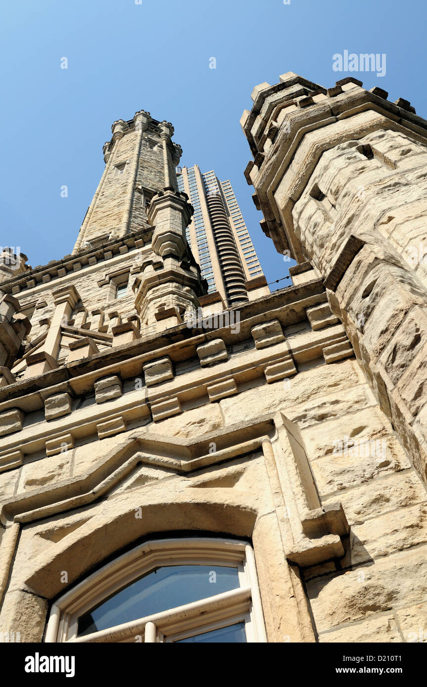 USA Illinois Chicago Old Chicago Water Tower le Magnificent Mile 1869 Banque D'Images