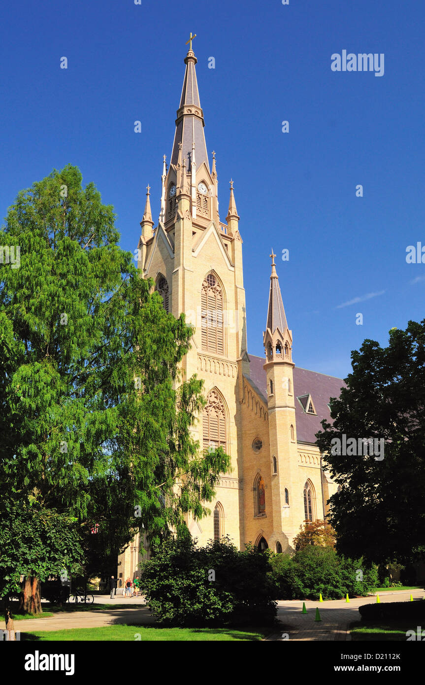 USA Indiana Basilique Notre-Dame du Sacré-Cœur Université de Notre-Dame de 1870 à 1888 de la construction. South Bend, Indiana, USA. Banque D'Images