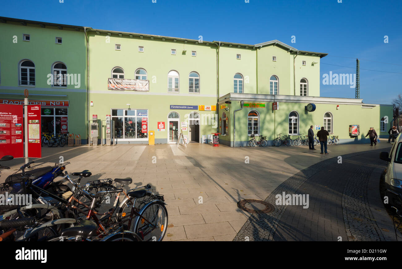 Fuerstenwalde Spree / gare, l'un des plus anciens de l'Allemagne, Brandenburg, Allemagne Banque D'Images