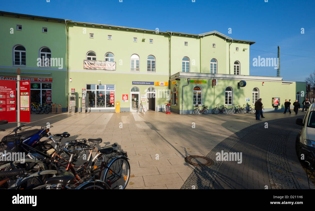 Fuerstenwalde Spree / gare, l'un des plus anciens de l'Allemagne, Brandenburg, Allemagne Banque D'Images