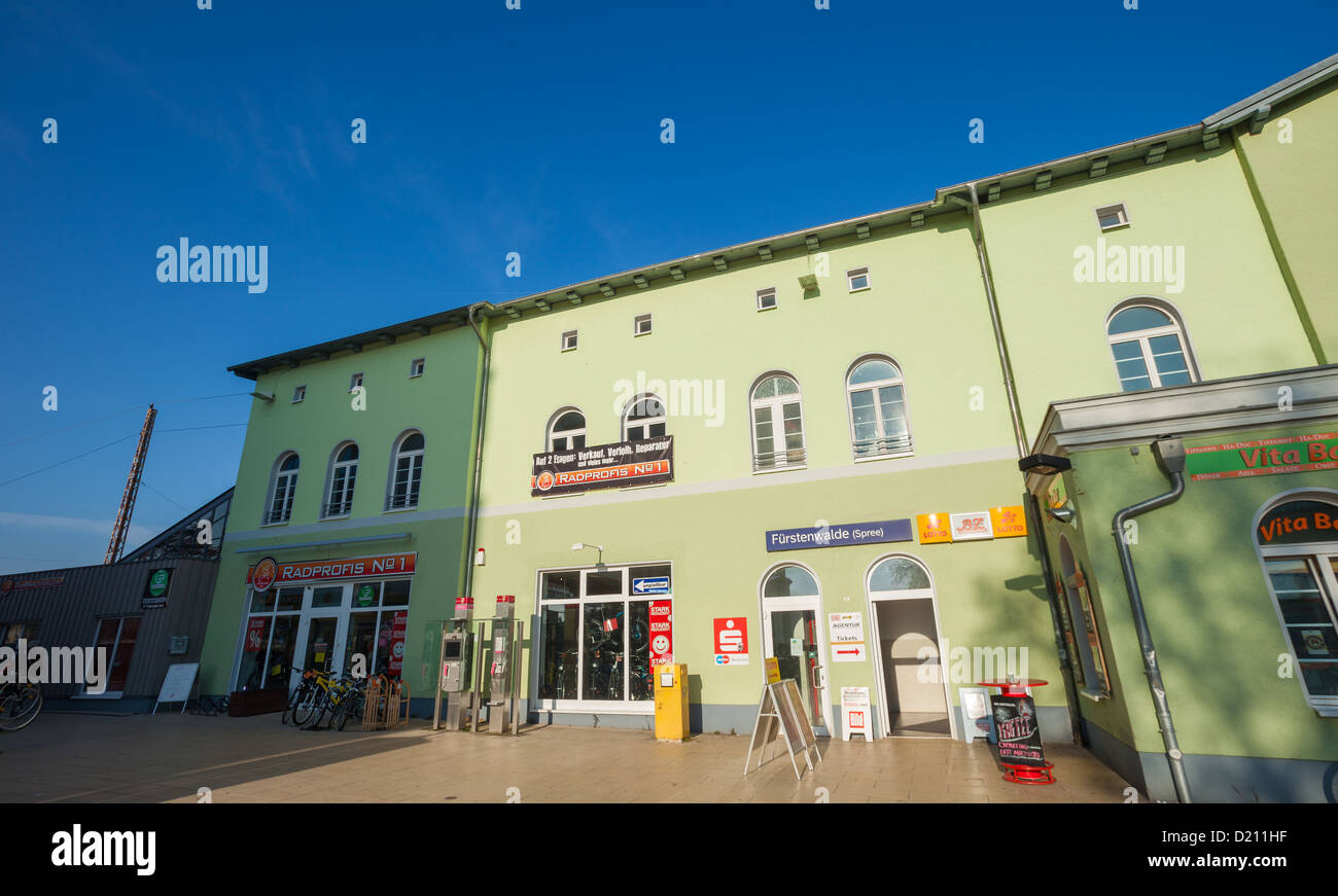 Fuerstenwalde Spree / gare, l'un des plus anciens de l'Allemagne, Brandenburg, Allemagne Banque D'Images