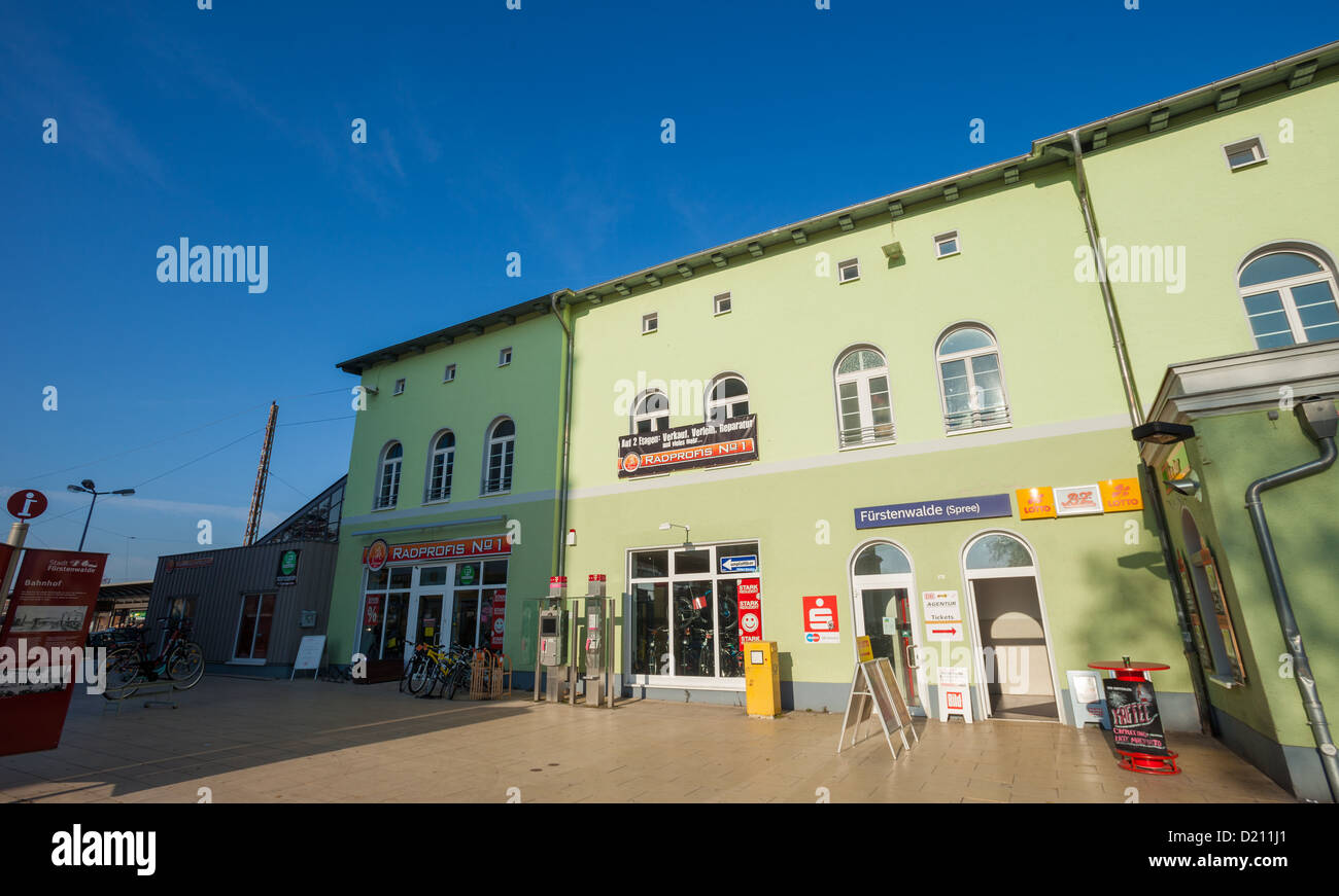 Fuerstenwalde Spree / gare, l'un des plus anciens de l'Allemagne, Brandenburg, Allemagne Banque D'Images