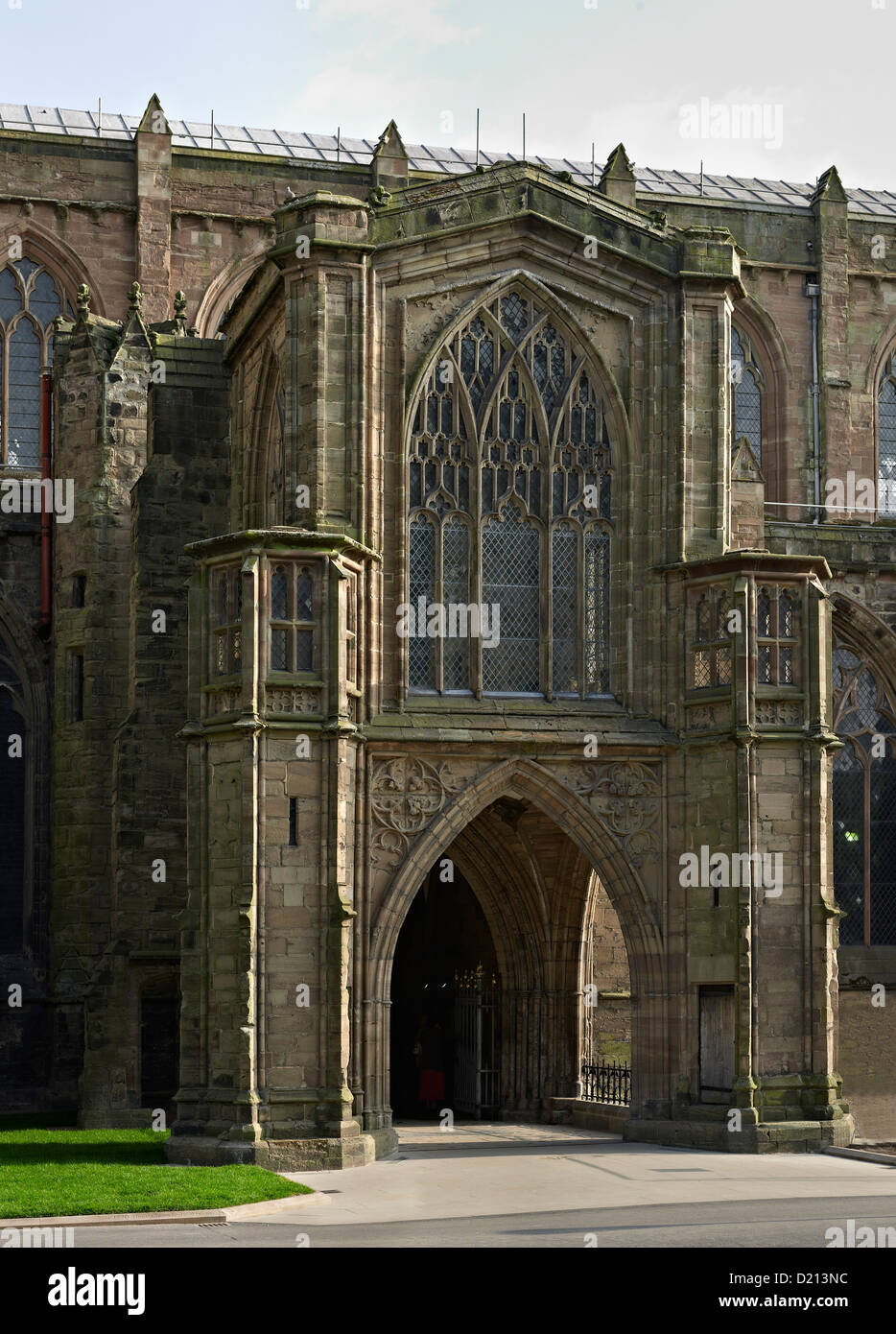 Porche nord de la cathédrale de Hereford Banque D'Images