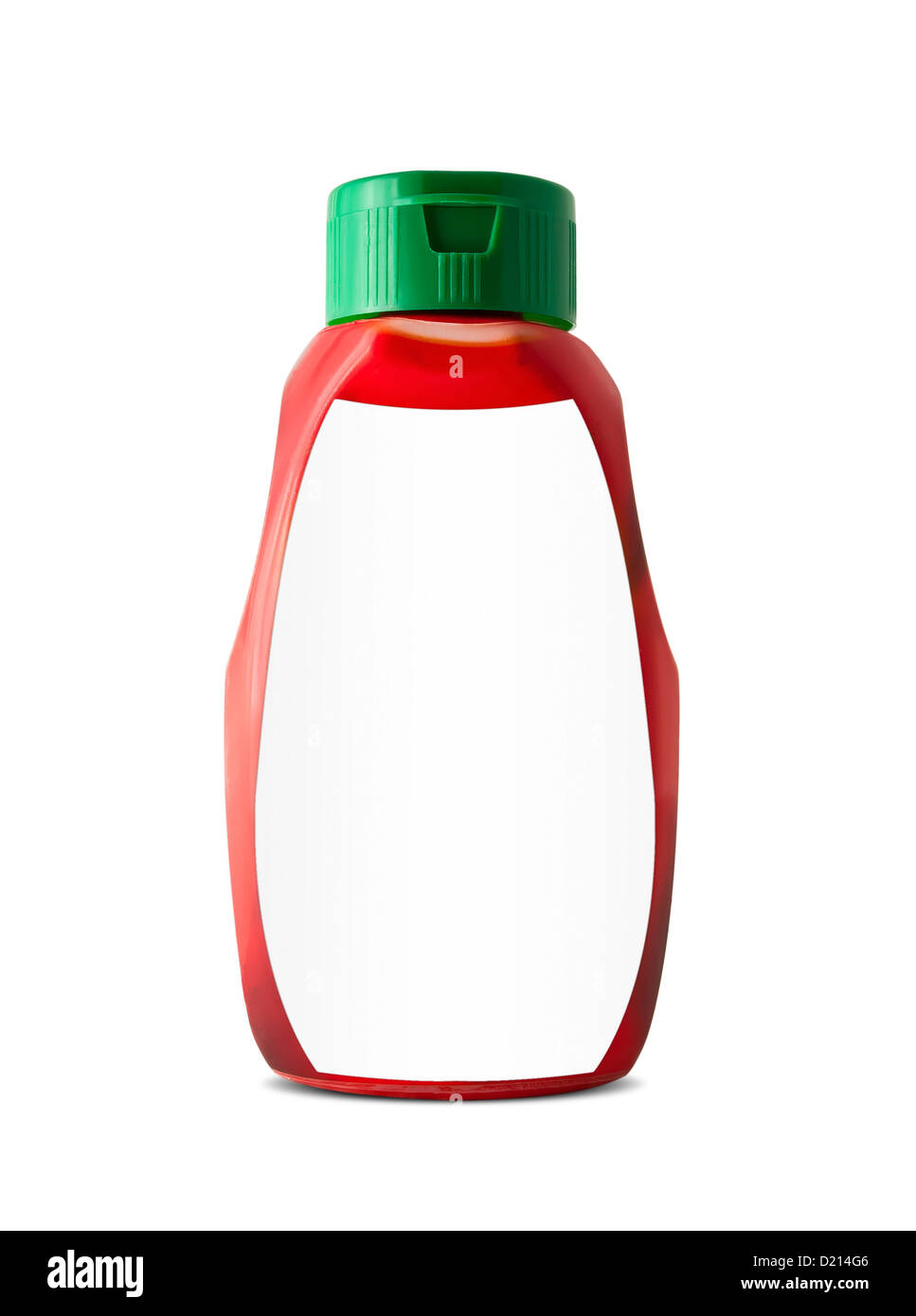 Bouteille de ketchup avec étiquette vierge isolé sur fond blanc. Banque D'Images