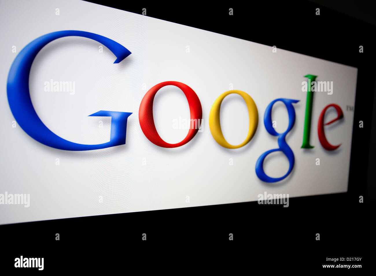 Logo Google sur ecran moniteur Banque D'Images