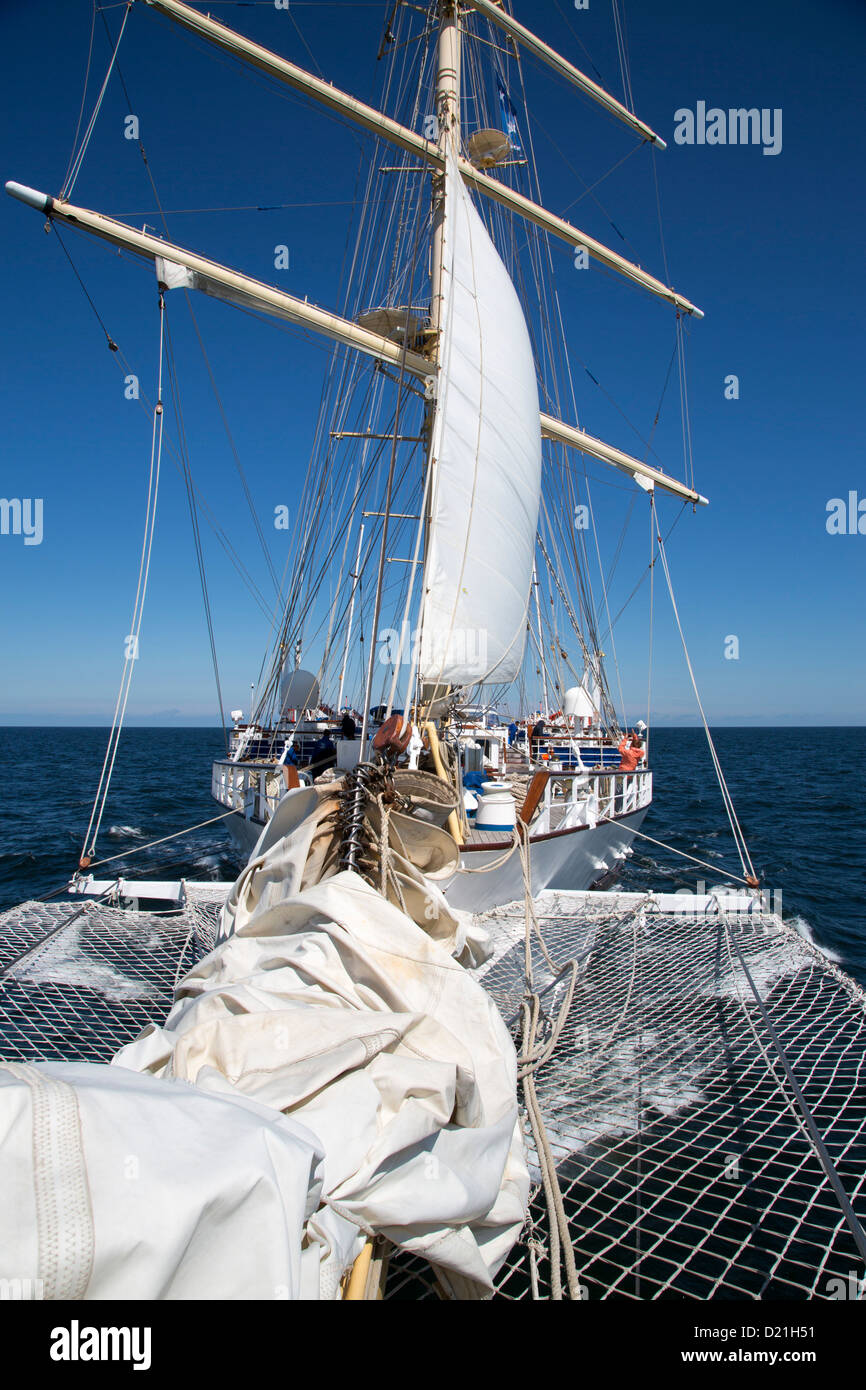 Vue du bout dehors de la voile bateau de croisière Star Flyer, la mer Baltique, la Suède, Europe Banque D'Images