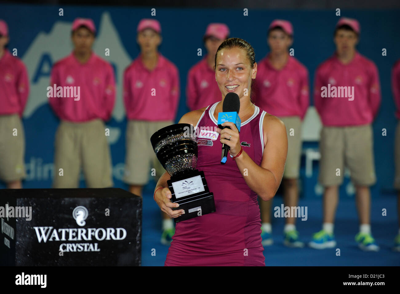 11.01.2013 Sydney, Australie. Runner up Dominika Cibulkova (SVK) à l'Apia Tournoi international de tennis du Parc olympique de Sydney. Banque D'Images