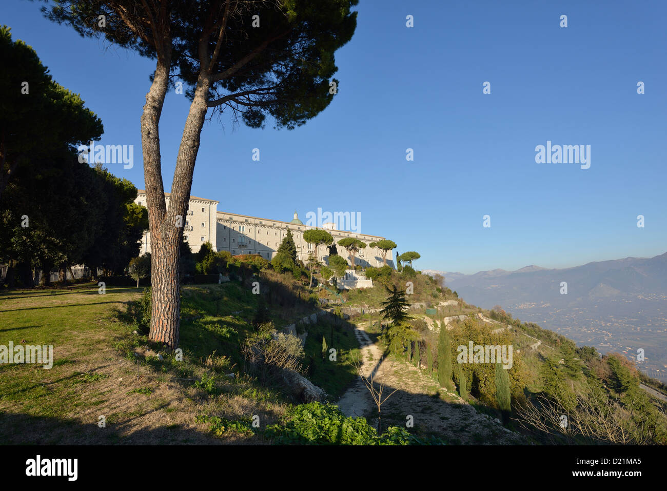 Cassino. L'Italie. L'Abbaye de Monte Cassino. Banque D'Images