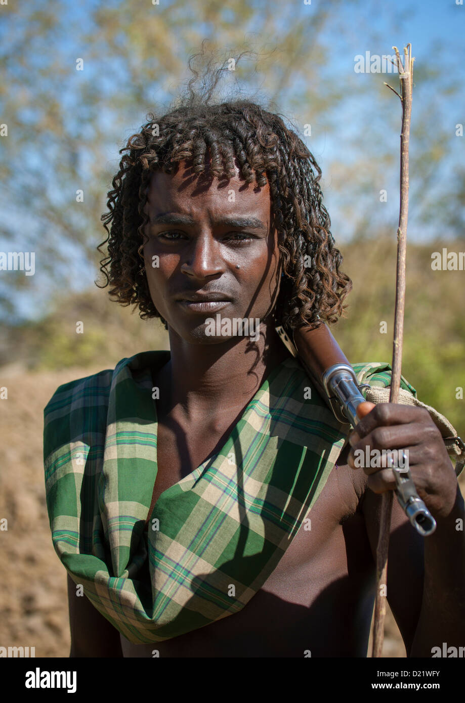 Guerrier de la tribu Afar, Assaita, état de l'Afar, en Ethiopie Banque D'Images