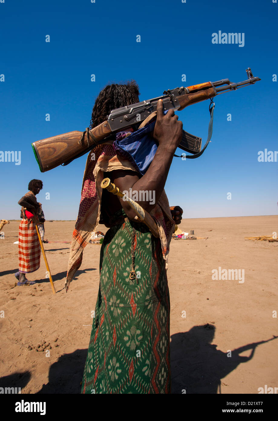 Les Guerriers de la tribu Afar, Assaita, état de l'Afar, en Ethiopie Banque D'Images