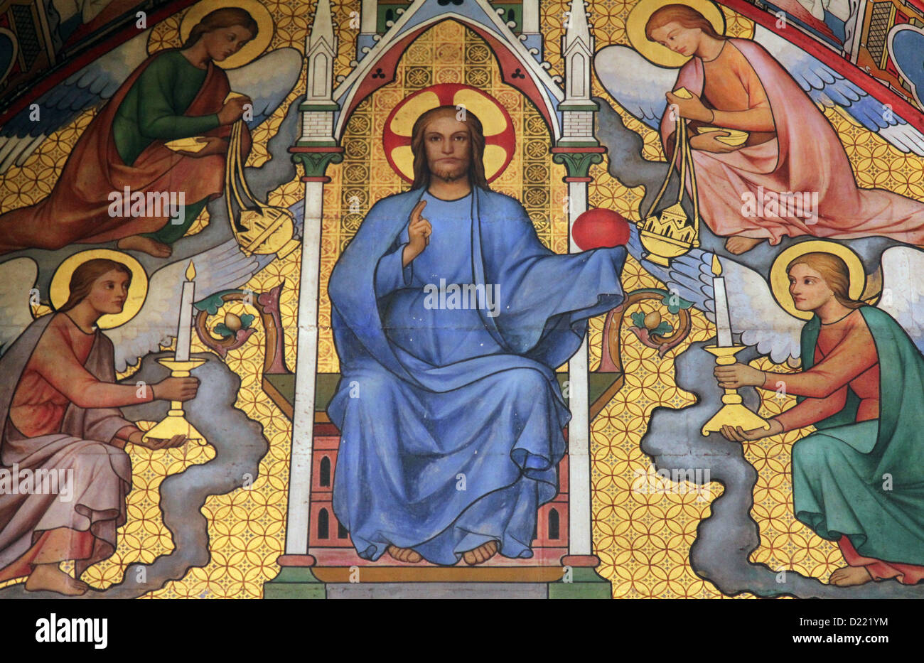 Le Christ dans le jugement, la Sainte Chapelle à Paris, France Banque D'Images