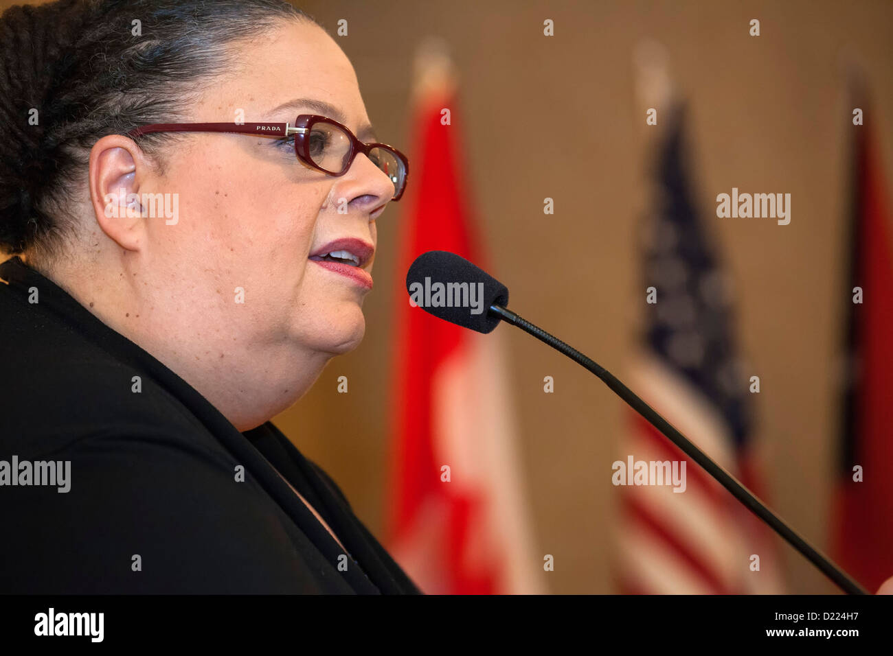 Karen Lewis, président de la Chicago Teachers Union Banque D'Images