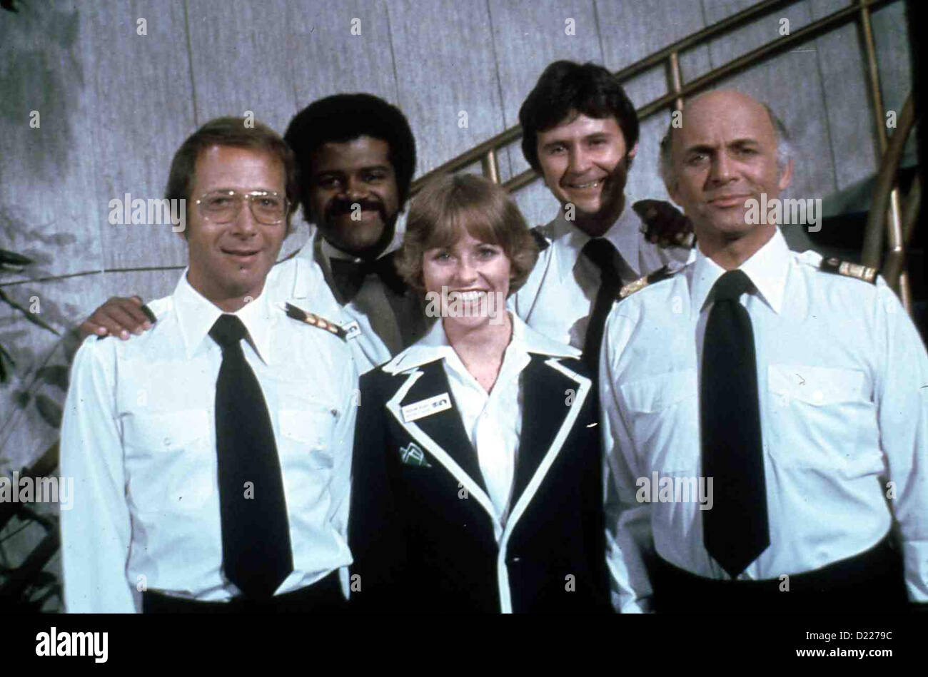 Love Boat Love Boat Bernie Kopell, Ted Lange, Lauren Tewes, Fred Grandy, Gavin McLeod Local Caption *** 1977 *** Banque D'Images
