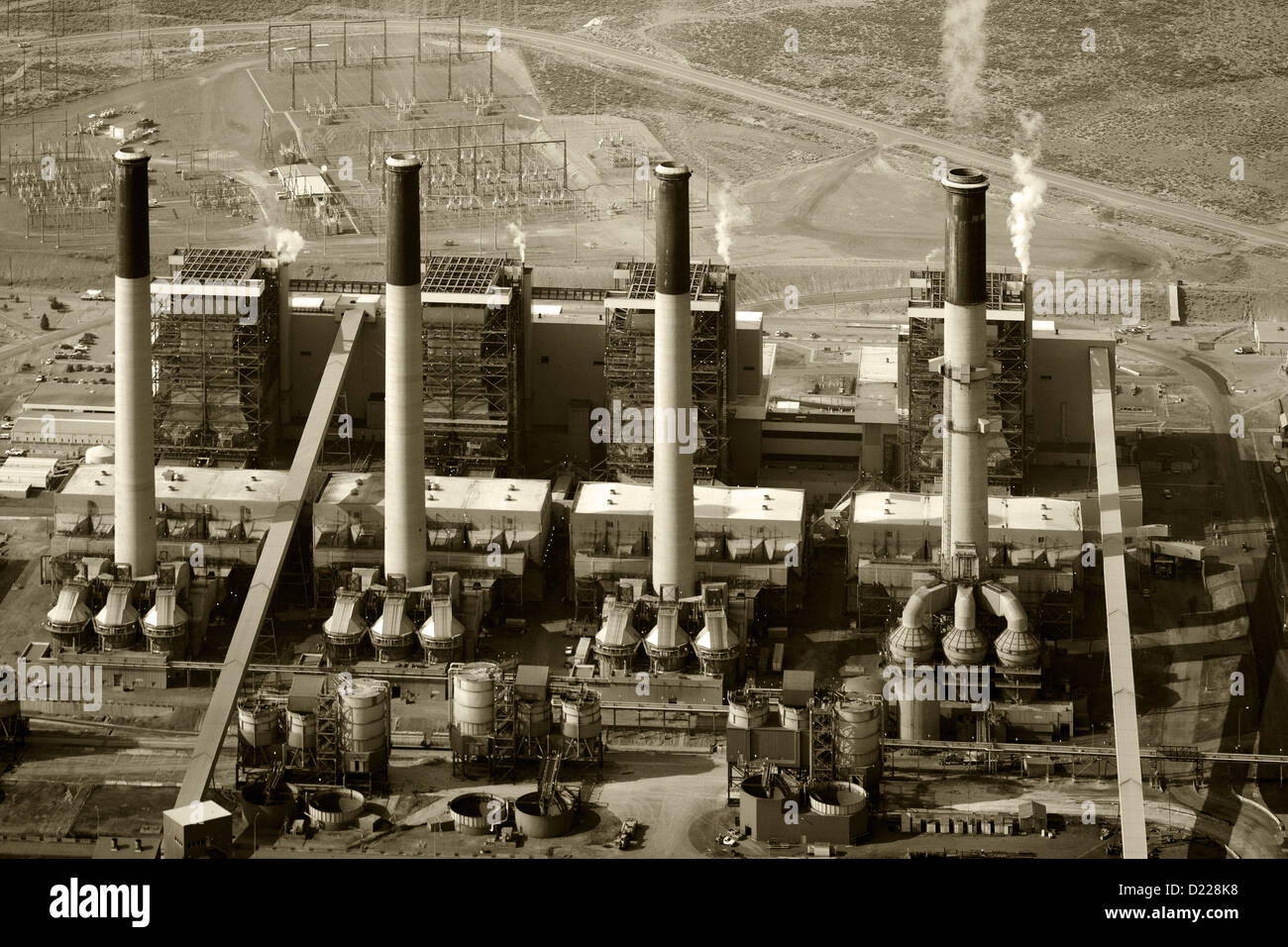 Photographie aérienne Jim Bridger coal power plant Rock Springs, Wyoming Banque D'Images