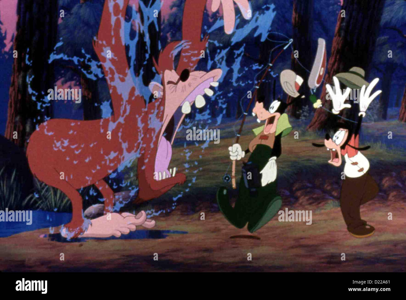 Dingo - Der film Dingo Film, Bigfoot, Dingo, Max bei einem Angelausflug bekommen und Goofy (m) Max (r) einen besonders Banque D'Images