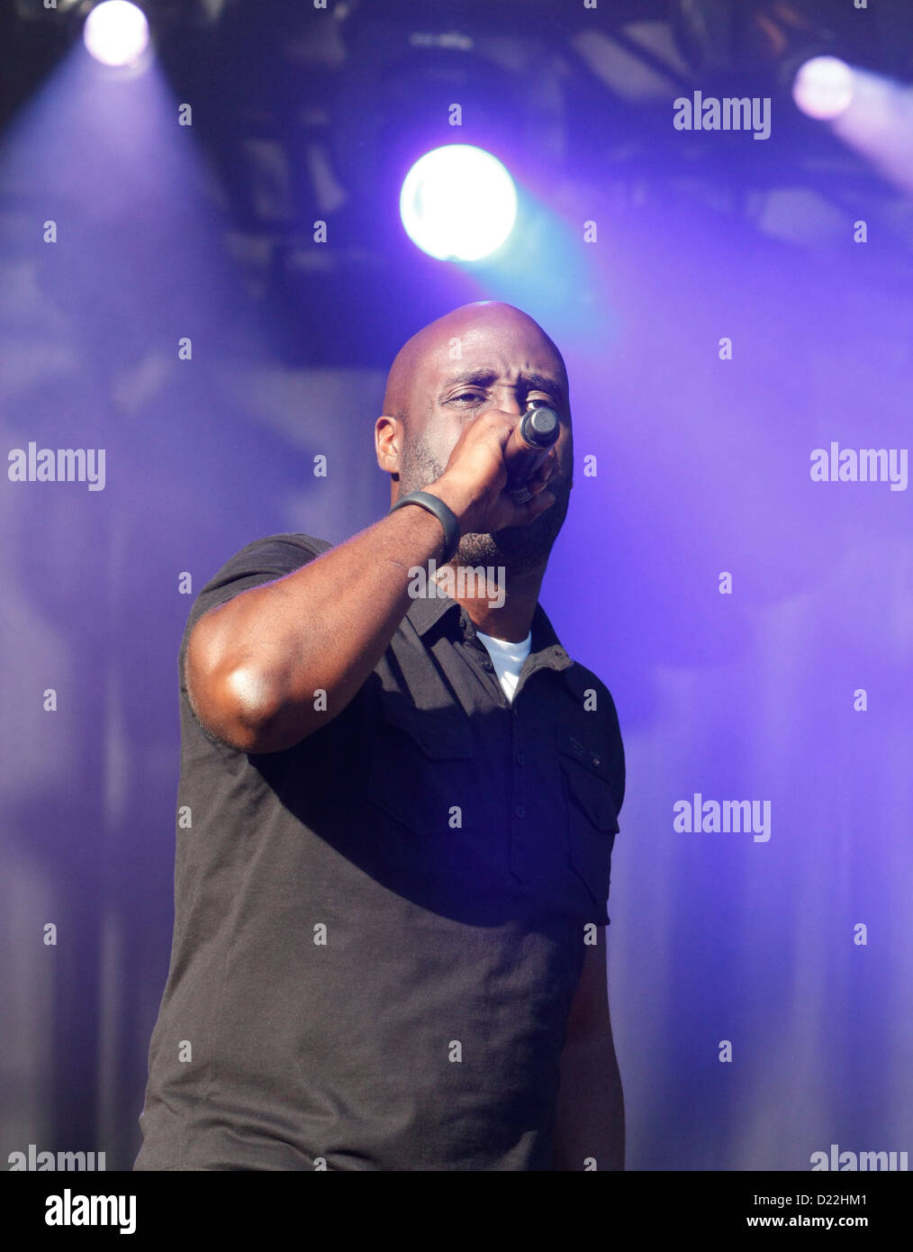 Kelvin Mercer aka Posdnuos DE DE LA SOUL SUR SCÈNE AU FESTIVAL BESTIVAL SEPTEMBRE 2012 Banque D'Images