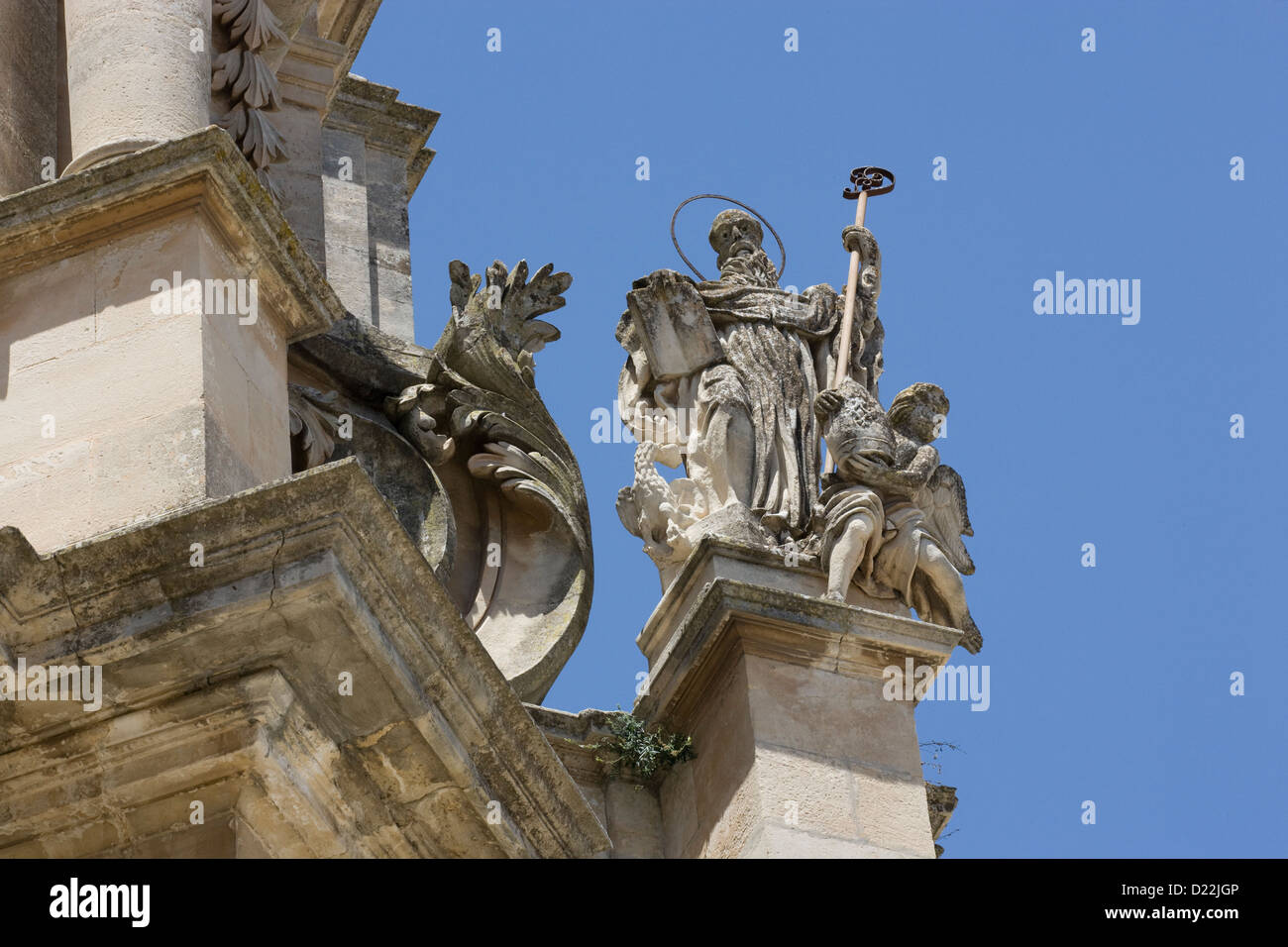 Ragusa Ibla : Via XXV Aprile - église de San Giuseppe détails Banque D'Images