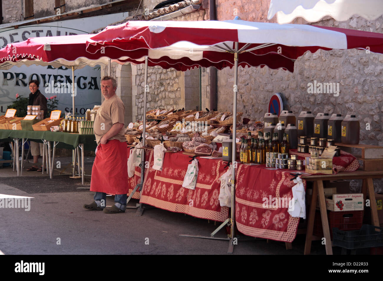 Décrochage du marché de Sault dans le Rhône Banque D'Images