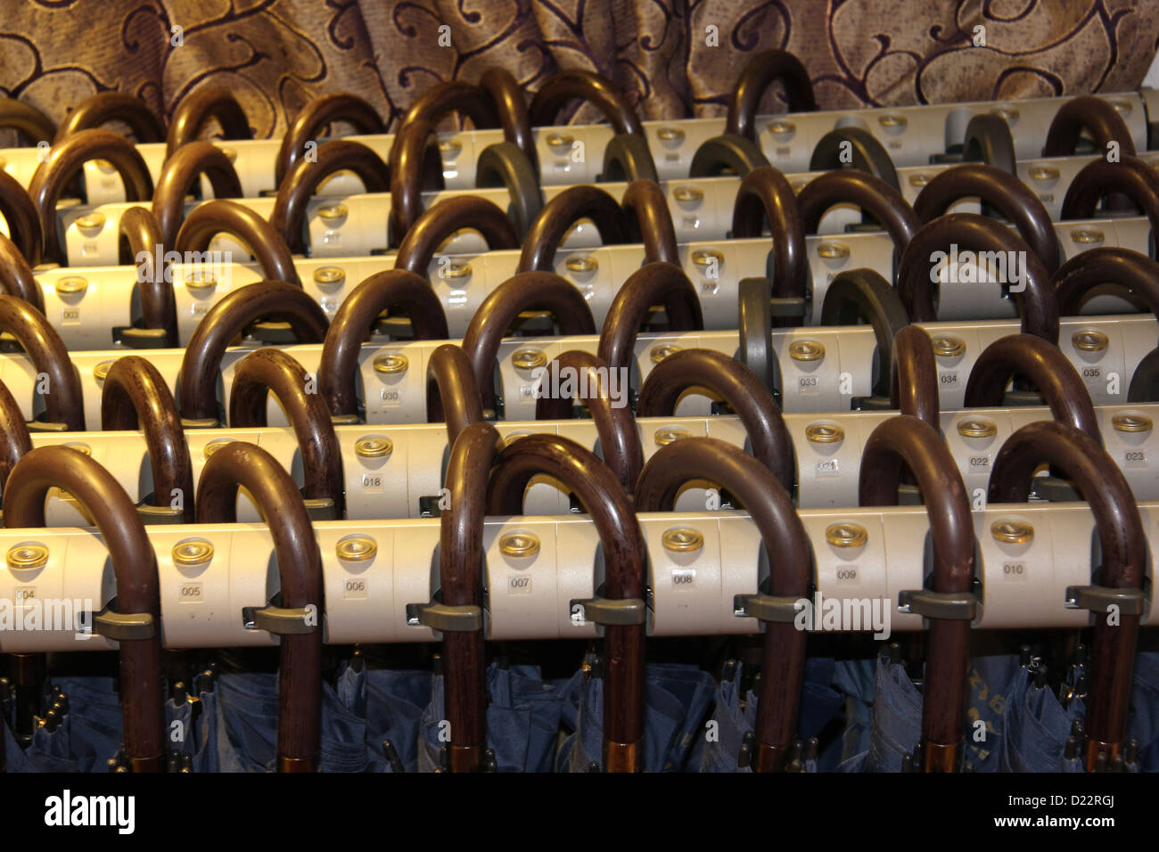 Des parasols sur la rivière Yangtze River Boat. Banque D'Images