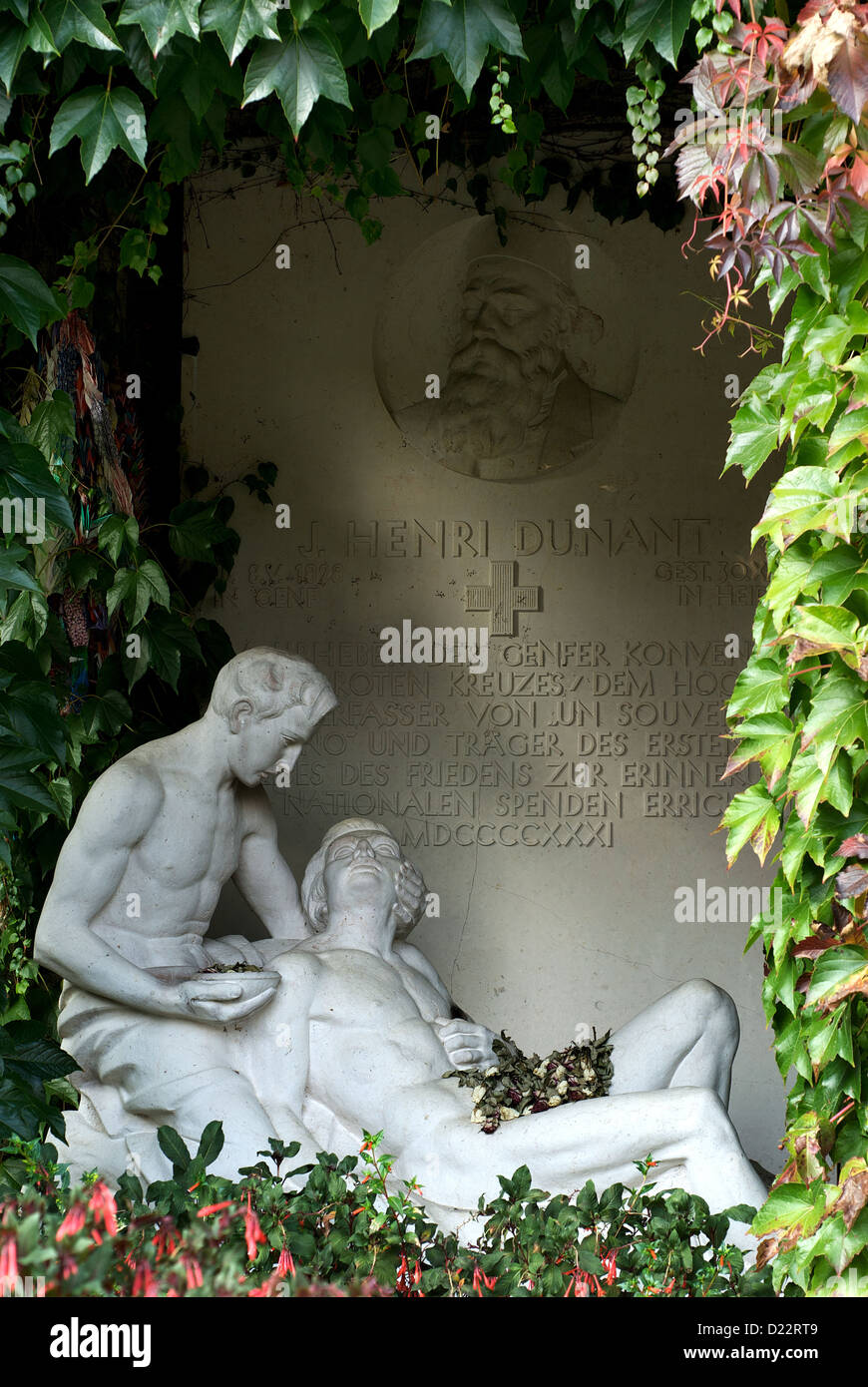Zurich, Suisse, la tombe du fondateur de la Croix-Rouge Henry Dunant Banque D'Images