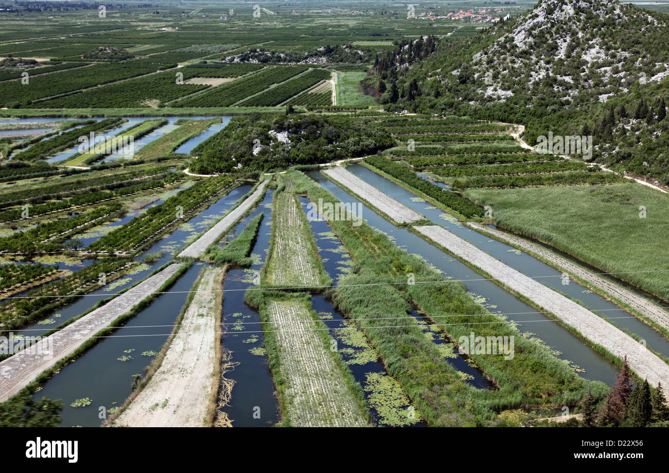 Bassin du fleuve Neretva Banque D'Images