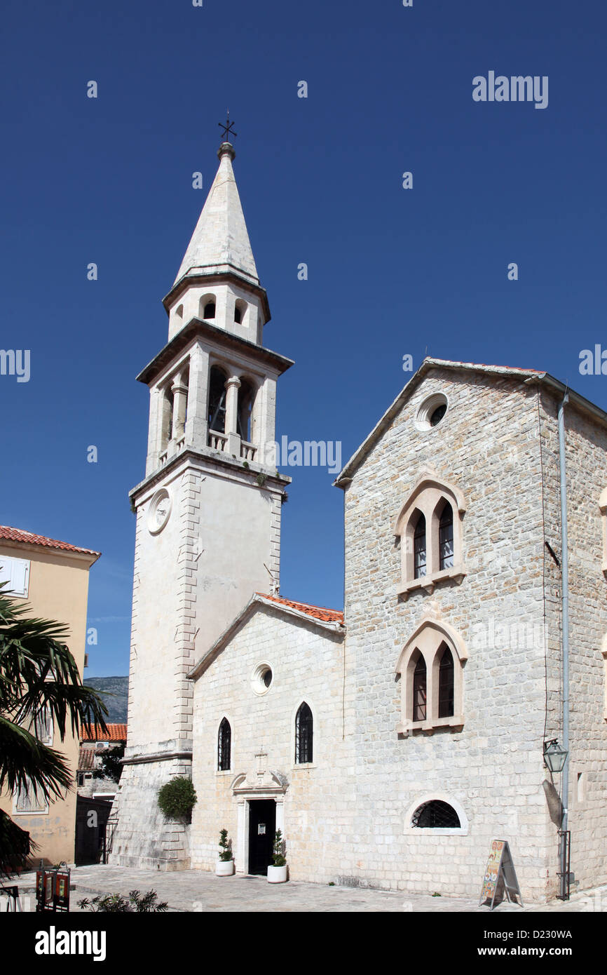 L'église de Saint Jean le Baptiste, l'église catholique à Budva, Monténégro Banque D'Images