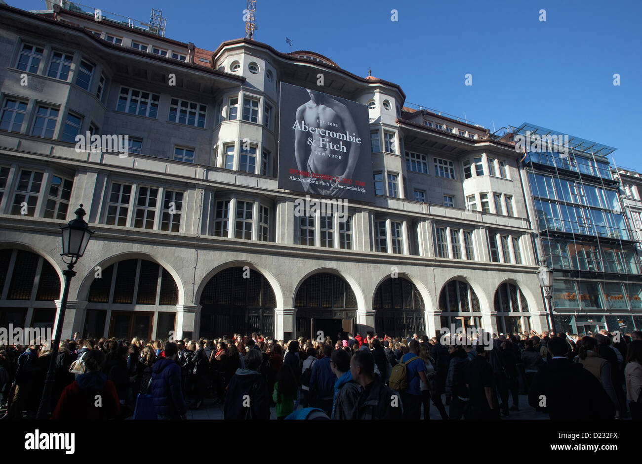 Munich, Allemagne, l'ouverture de la nouvelle succursale de Abercrombie et Fitch Banque D'Images