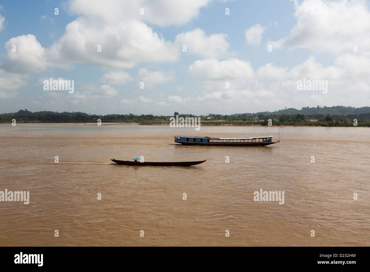 Le fleuve Mékong en divisant la Thaïlande et le Laos à Chiang Saen, Chiang Rai province de Thaïlande Banque D'Images