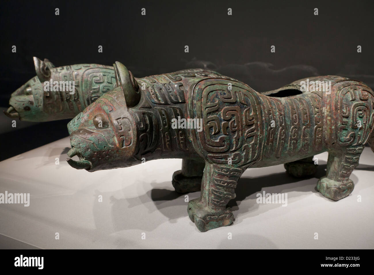 Tigres de bronze de Baoji, Chine, dynastie Zhou de l'Ouest, 900 avant notre ère Banque D'Images